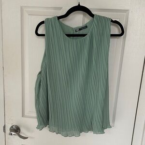 Zara Women's Mint Green Pleated Blouse